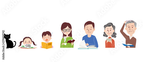 ファミリー_3世代_読書