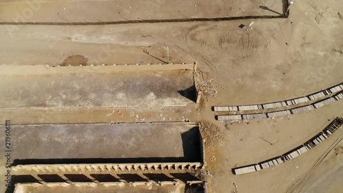 Aerial of a peruvian town (Puerto Malabrigo) photo