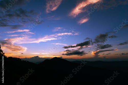 Dramatic sky in evening time beautiful color for nature background