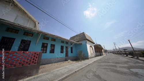 Promenade and street in the old colonial town in South America photo