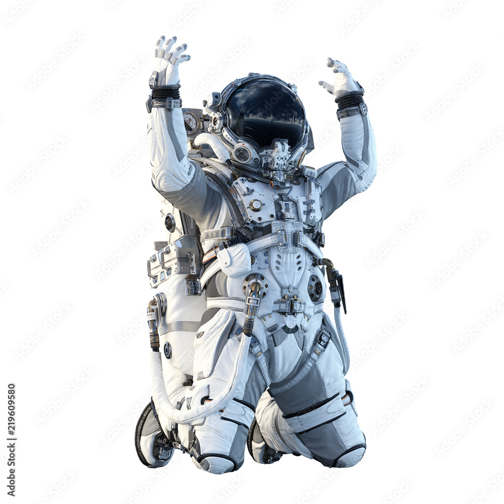 Astronaut on white. Mixed media Astronaut on white. Mixed media
