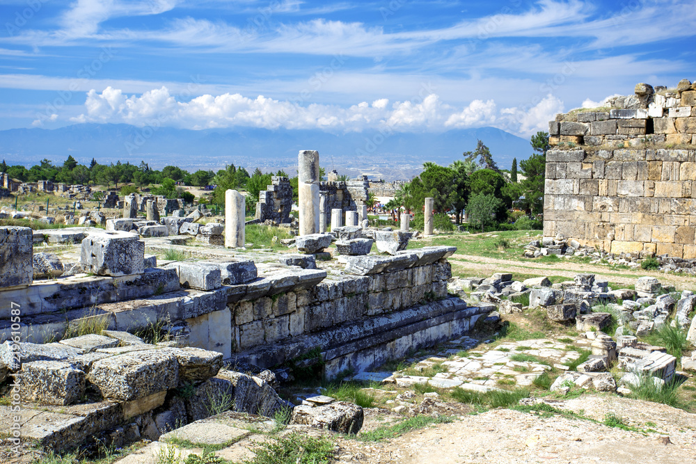 Hierapolis in Denizli Province, Turkey. UNESKO landmark.