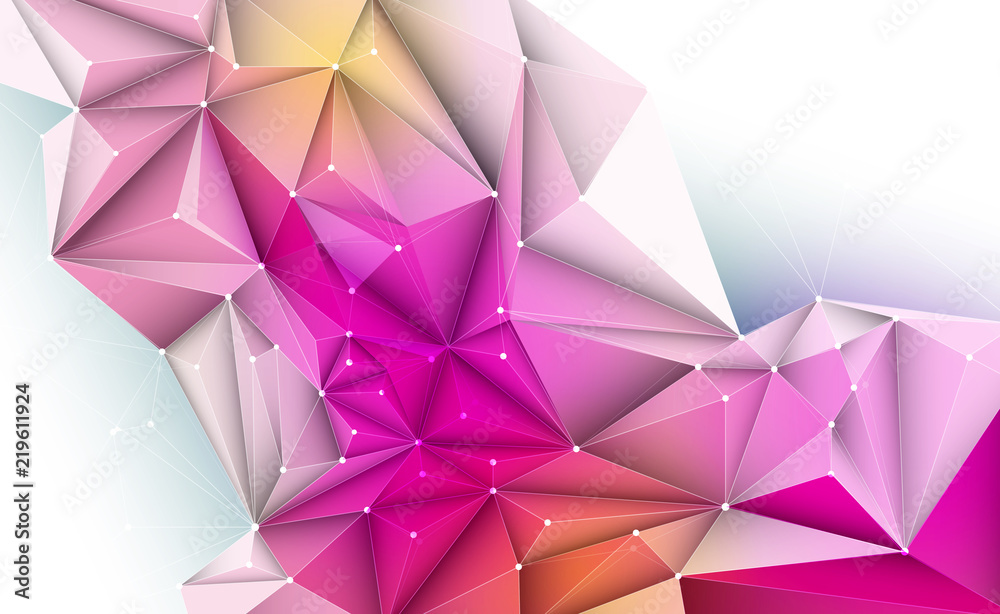 Vector 3D Illustration Geometric, Polygon, Line,Triangle pattern shape with molecule structure. Polygonal with blue purple, yellow background. Abstract science, futuristic, network connection concept Vector 3D Illustration Geometric, Polygon, Line,Triangle pattern shape with molecule structure. Polygonal with blue purple, yellow background. Abstract science, futuristic, network connection concept