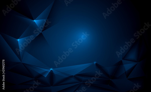 Vector 3D Geometric, Polygon, Line, Triangle pattern shape for wallpaper or background. Illustration low poly, polygonal design with dark blue color. Abstract science, futuristic, web, network concept