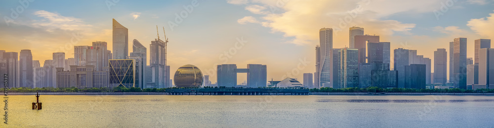Obraz premium Skyline of urban architectural landscape in Hangzhou