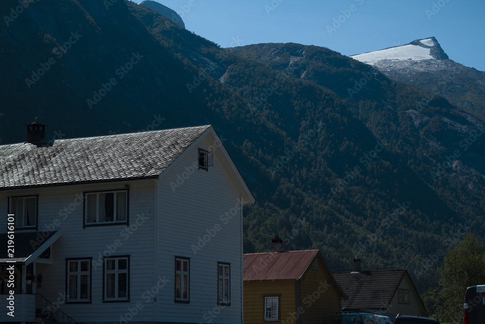 Houses in the Fjærland Fjord