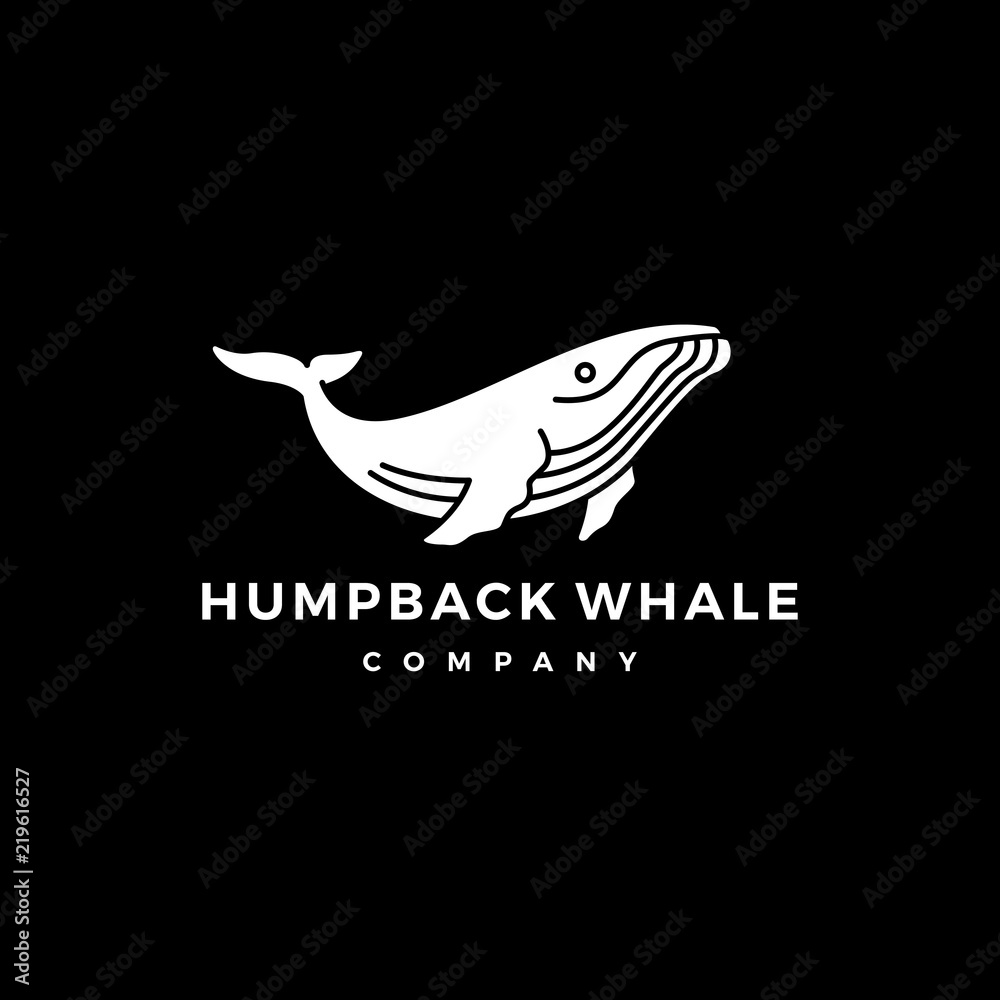 Obraz premium humpback whale logo icon vector illustration