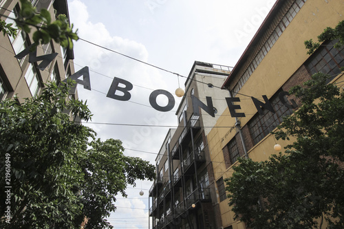 The Maboneng area street sign in Johannesburg. South Africa's hippest areas. photo