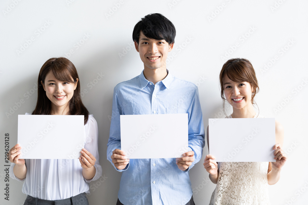 portrait of young asian group on white background portrait of young asian group on white background