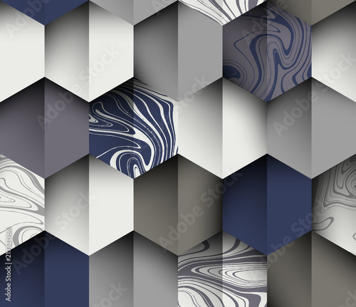 Seamless pattern, ink marbl...