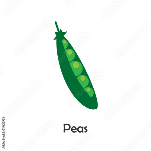 Peas in cartoon style  card with vegetable for kid  preschool activity for children  vector illustration
