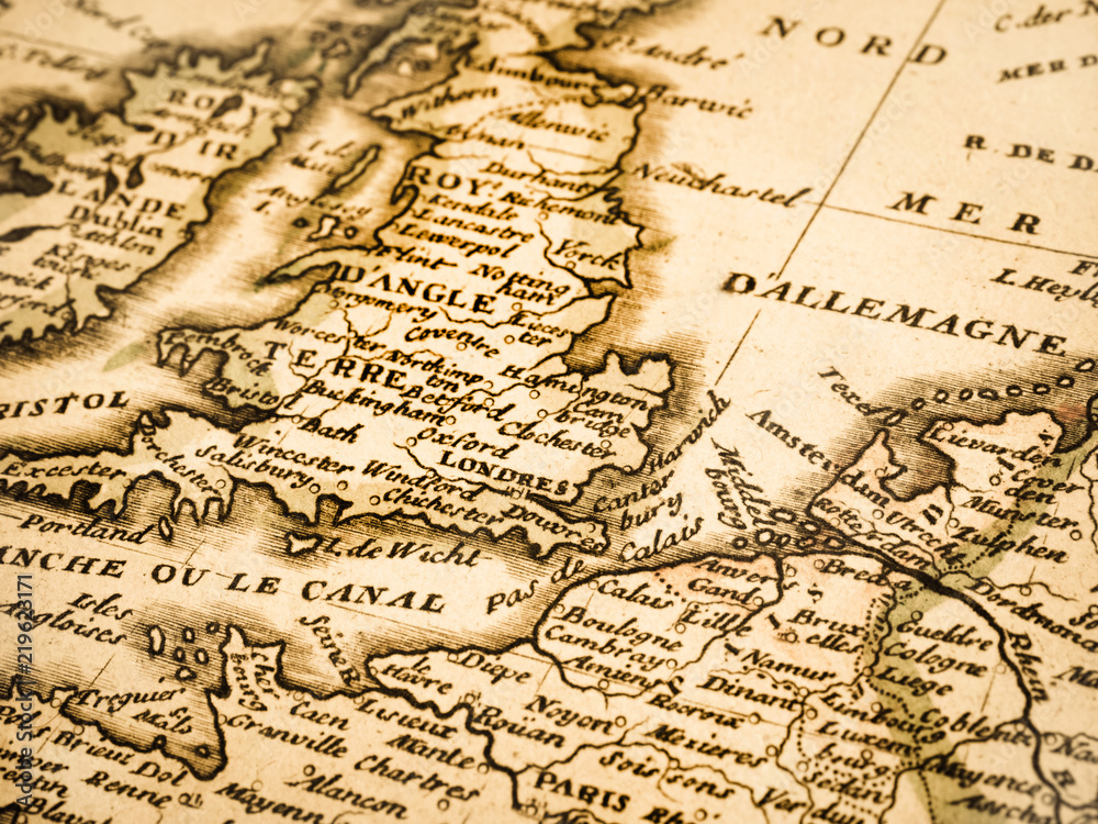 古地図 イギリスとフランス Stock Photo | Adobe Stock