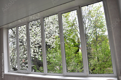 Metal-plastic window in the loggia