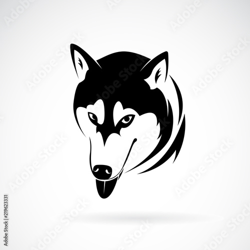 Vector of siberian husky dog head design on white background. Pet. Animal. Easy editable layered vector illustration.