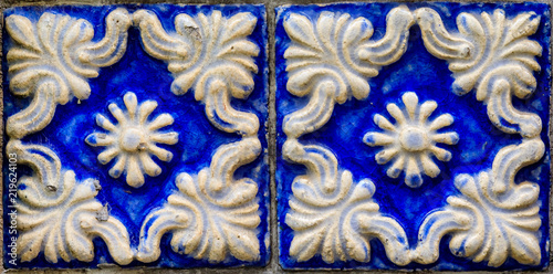 Traditional ornate portuguese azulejo tiles