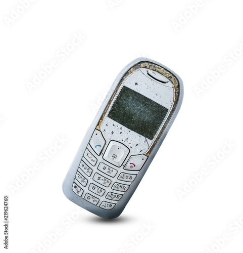 Wallpaper Mural old mobile phone isolated on white Torontodigital.ca