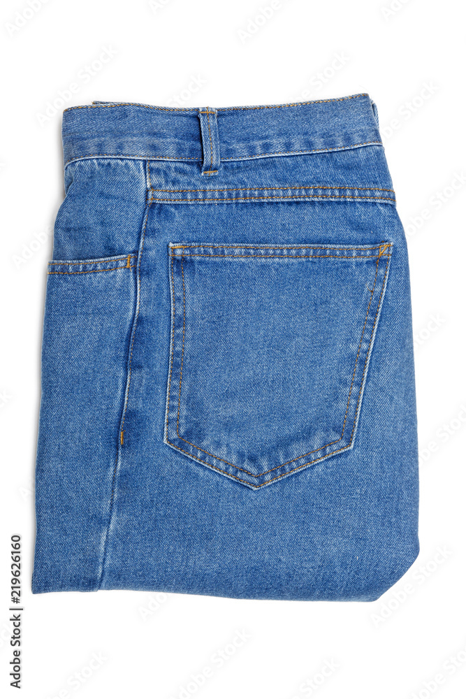 denim pants isolated on white background, blue jeans denim pants isolated on white background, blue jeans