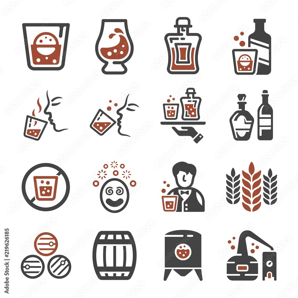 whisky icon set Stock Vector Adobe Stock