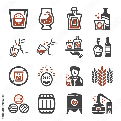 whisky icon set