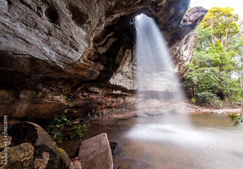 Amazing  Thailand the hole waterfall shape heart .Sangchan  waterfall. Pha Taem  National Park  Ubonratchathani  Thailand