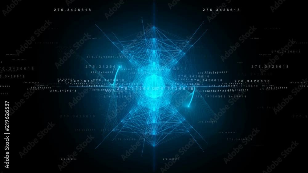 Geometric abstract composition with lines, points and random numbers. Plexus Geometric abstract composition with lines, points and random numbers. Plexus