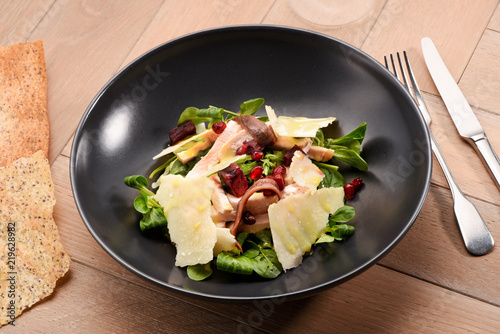 Healthy fresh salad meal on serving plate