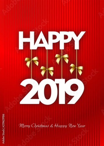 happy 2019 red background