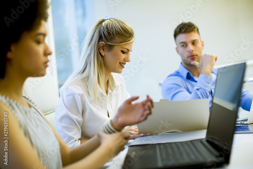 Young multiracial people working in the modern office