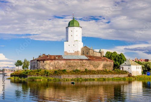 Sightseeing of Russia. Vyborg castle - medieval castle in Vyborg town  a popular architectural landmark  Vyborg  Russia