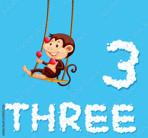 A monkey juggling three balls