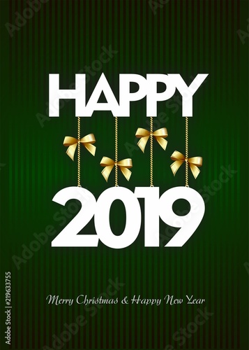 happy 2019 green background