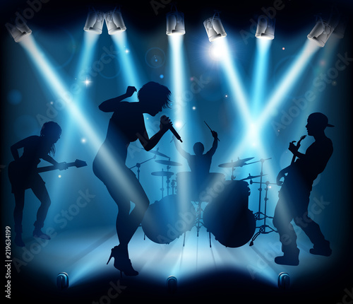 Band Music Concert Stage Silhouettes