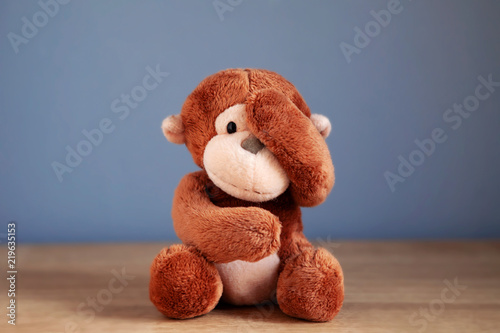 Canvas Print See no evil, hear no evil, speak no evil monkey emoji monkey teddy bear