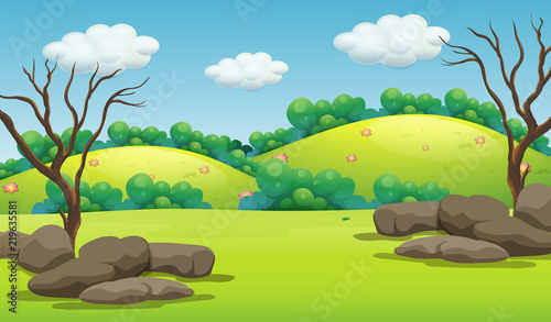 A green mountain landscape