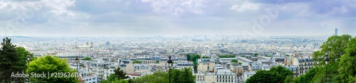 View across Paris  France from the Sacre Coeur