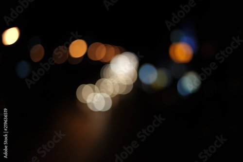 Boogie, car lights or street lights. © Narong