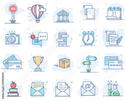 Color line vector icons. Set 1