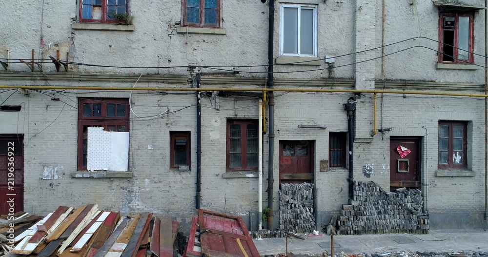 One of the very few remaining old Shanghai style residential areas shortly before its demolition, to make way for more high-rise development. One of the very few remaining old Shanghai style residential areas shortly before its demolition, to make way for more high-rise development.