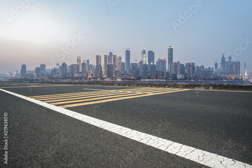 Road surface and skyline of Chongqing urban construction photo