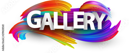 Gallery paper poster with colorful brush strokes.