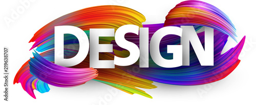 Design paper poster with colorful brush strokes.