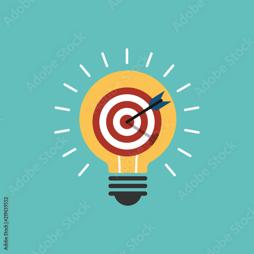 Define the goal. Idea target icon vector