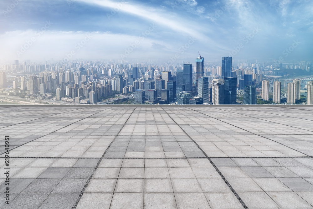 The skyline of Chongqing's urban skyline with an empty square floor. The skyline of Chongqing's urban skyline with an empty square floor.