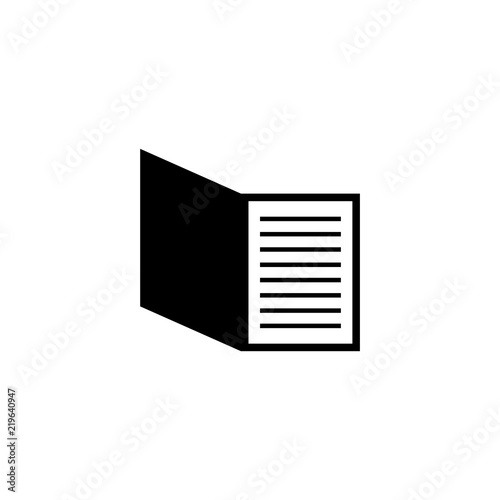 Open Notebook, Opened Copybook. Flat Vector Icon illustration. Simple black symbol on white background. Open Notebook, Opened Copybook sign design template for web and mobile UI element