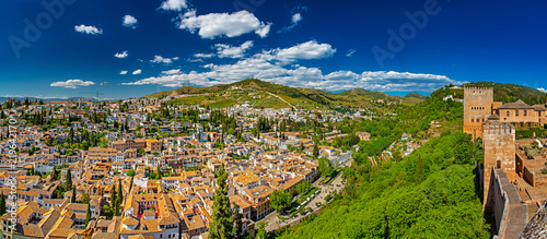 Panoramic view from the famous Alhambra, Granada