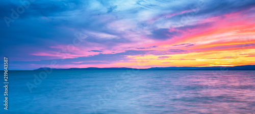 Colorful sunset over lake Balaton © Horváth Botond
