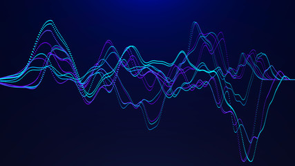 Fototapete Fraktale Wellen Dynamische Schallwellen Big Data Visualisierung  © Oleksii