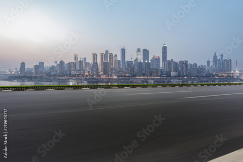 Road surface and skyline of Chongqing urban construction © 昊 周