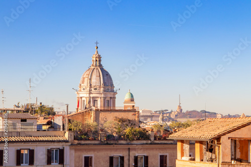 View of the roofs of Rome from the staircase of spain. © Irina Demenkova