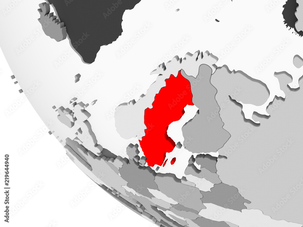 Obraz premium Map of Sweden in red